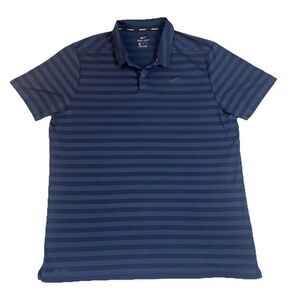Nike Golf Dri-FIT Polo Shirt Men’s XL Blue Navy Blue Striped Short Sleeve